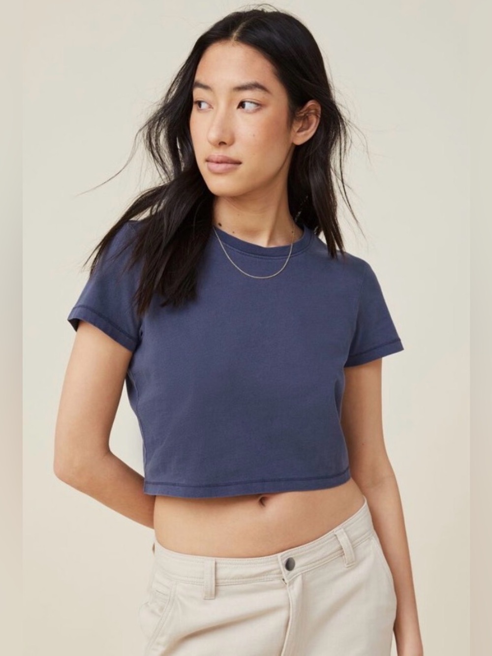 Cotton On Cotton On crewneck crop top Midnight Navy size medium
